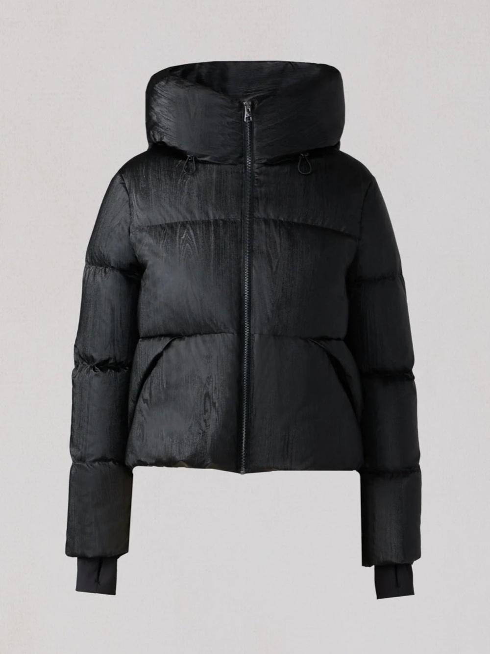 Soia & Kyo Black Short Puffer Jacket with Hood